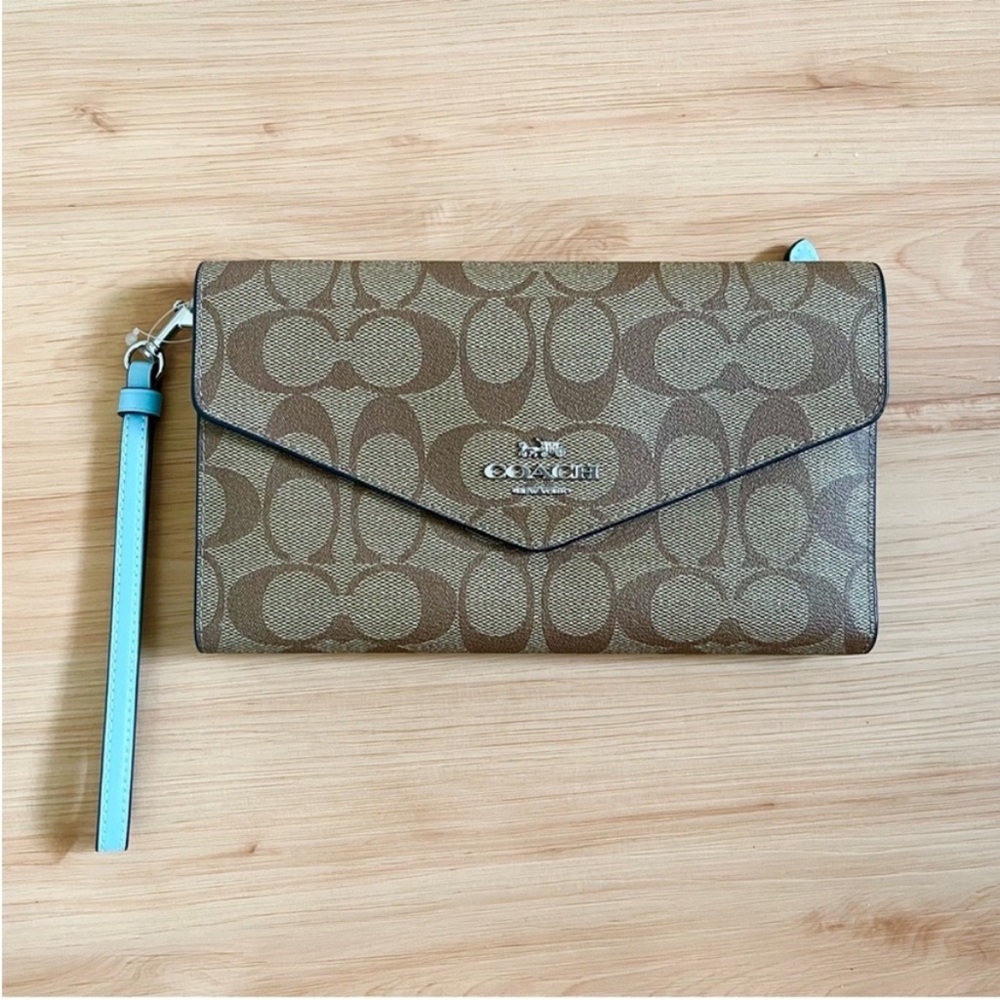 Coach Travel Envelope Wallet In Signature Canvas #C1962